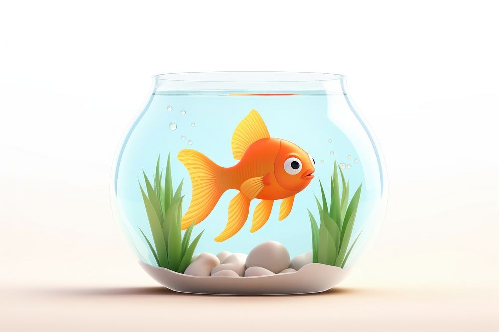 Goldfish aquarium cartoon animal. AI generated Image by rawpixel.