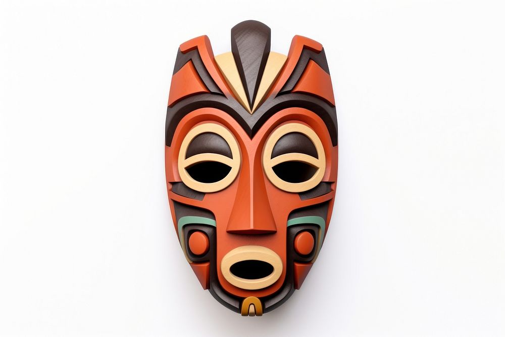 Mask totem art white background. AI generated Image by rawpixel.