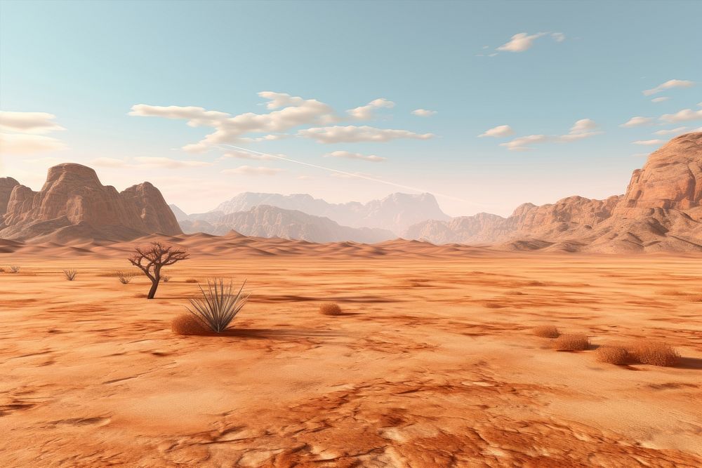 Landscape mountain outdoors desert. AI generated Image by rawpixel.