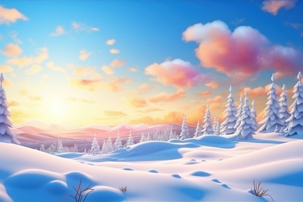 Landscape winter panoramic sunlight. AI generated Image by rawpixel.