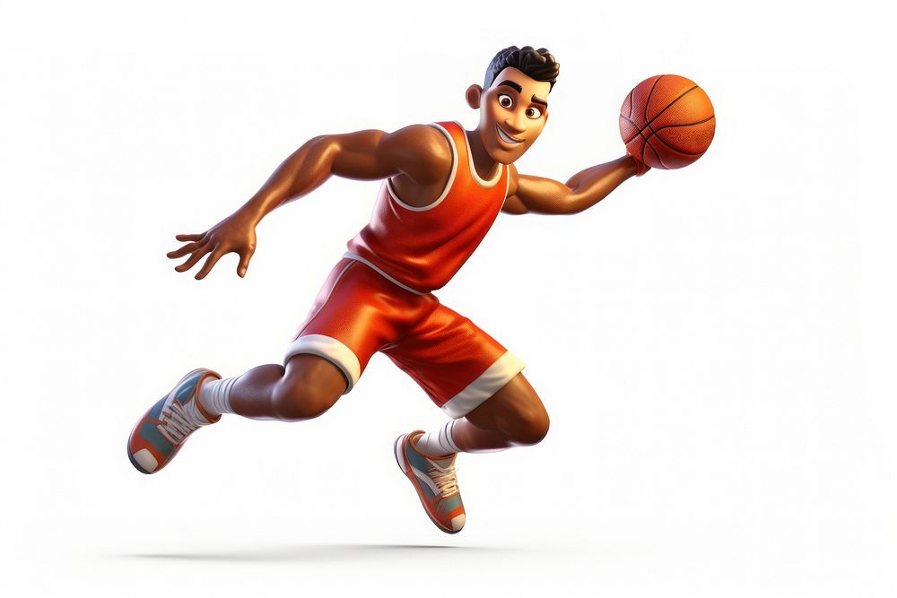 Basketball cartoon player sports. AI generated Image by rawpixel.