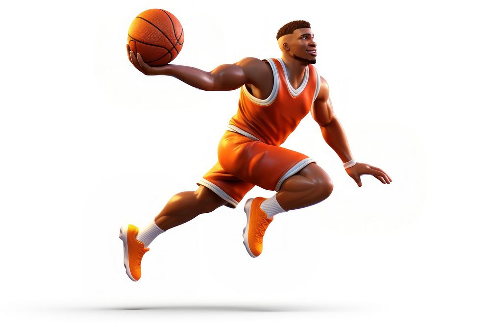 Basketball cartoon sports player. AI generated Image by rawpixel.