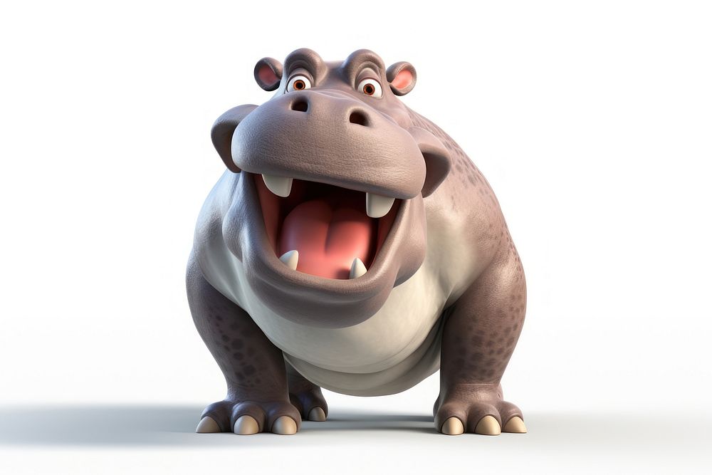 Hippopotamus cartoon animal mammal. AI generated Image by rawpixel.