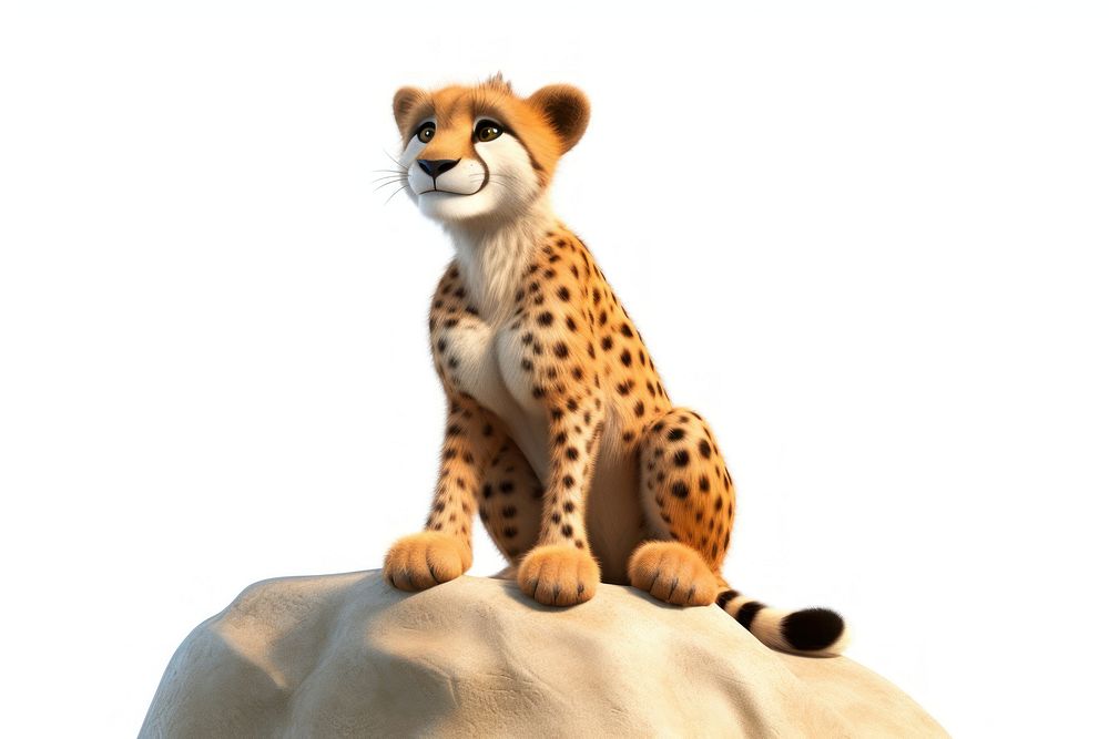 Cheetah wildlife cartoon looking. AI generated Image by rawpixel.