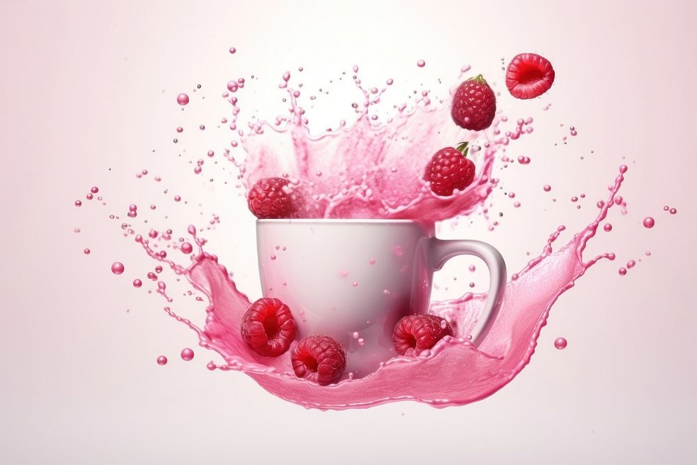 Raspberry cup fruit plant. AI generated Image by rawpixel.