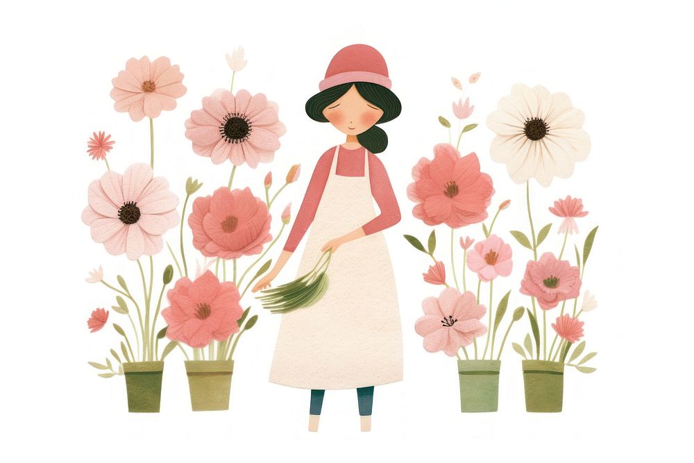 Drawing flower plant cute. AI generated Image by rawpixel.