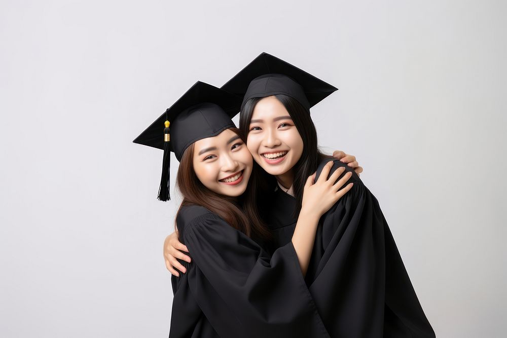 Cheerful Asian woman graduation cheerful success. AI generated Image by rawpixel.
