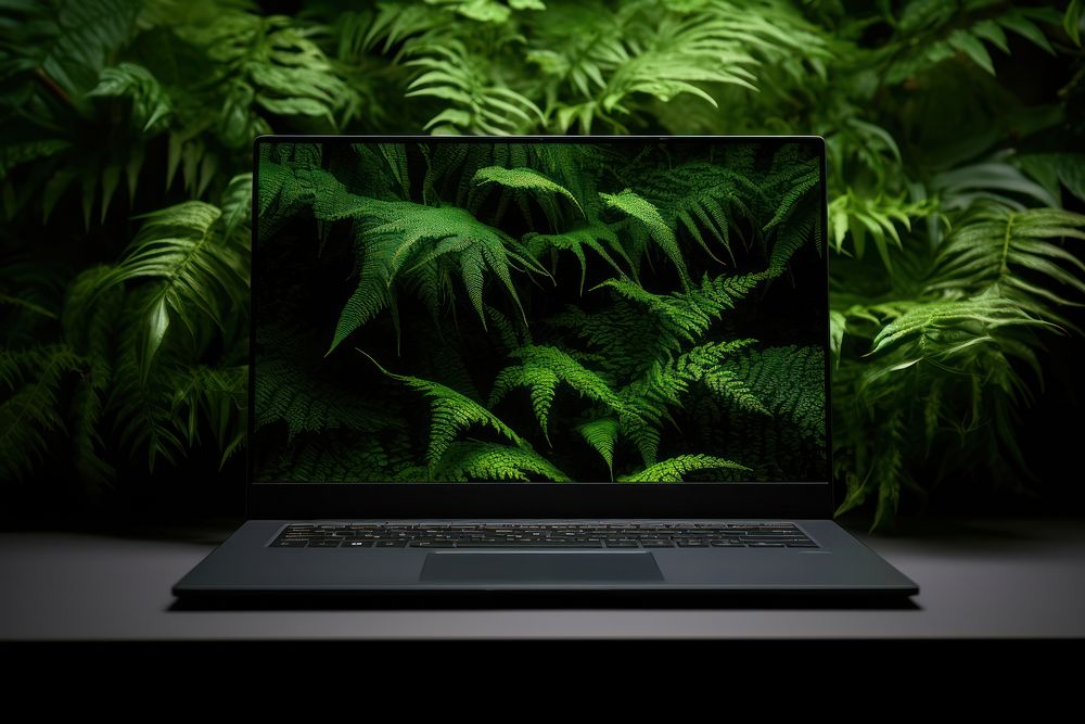 Laptop technology computer nature. AI generated Image by rawpixel.