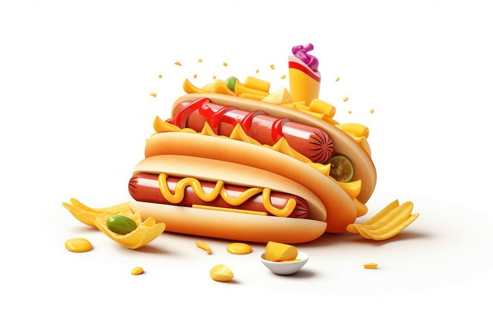 Ketchup mustard cartoon food. AI generated Image by rawpixel.