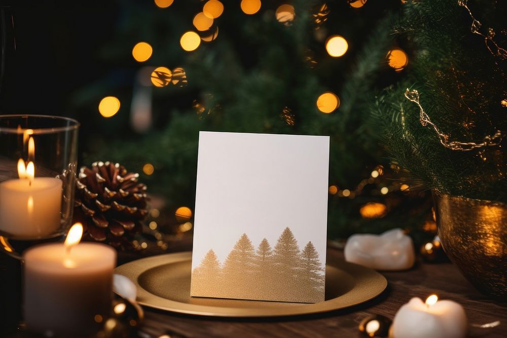 Christmas nature candle paper. AI generated Image by rawpixel.