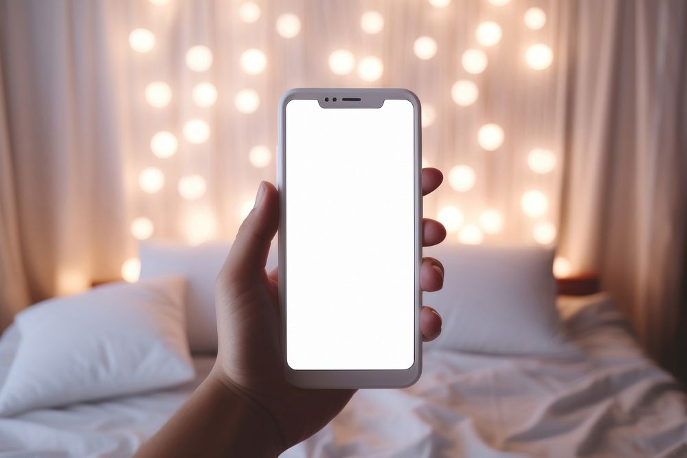 Screen white phone bed. 