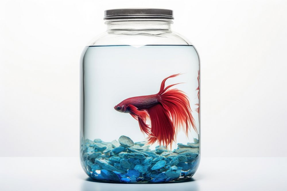 Fish bottle animal jar. AI generated Image by rawpixel.