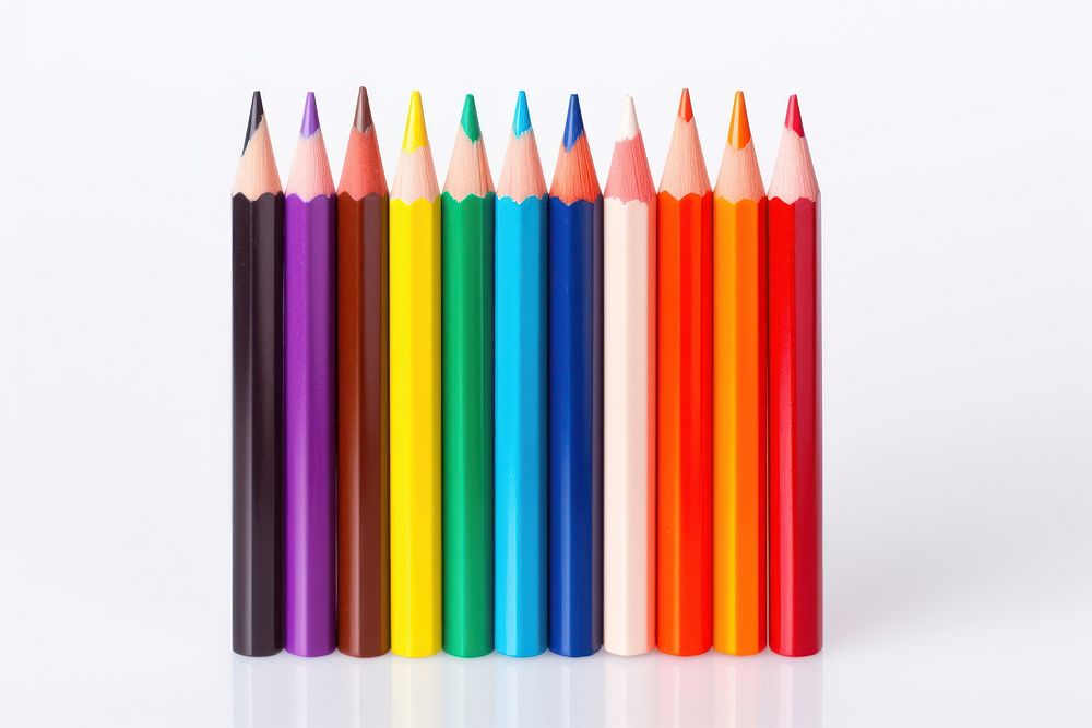 Pencil white background arrangement creativity. AI generated Image by rawpixel.