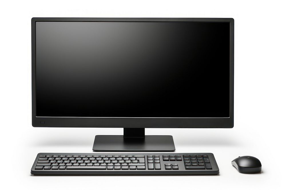 Black computer screen keyboard monitor. AI generated Image by rawpixel.
