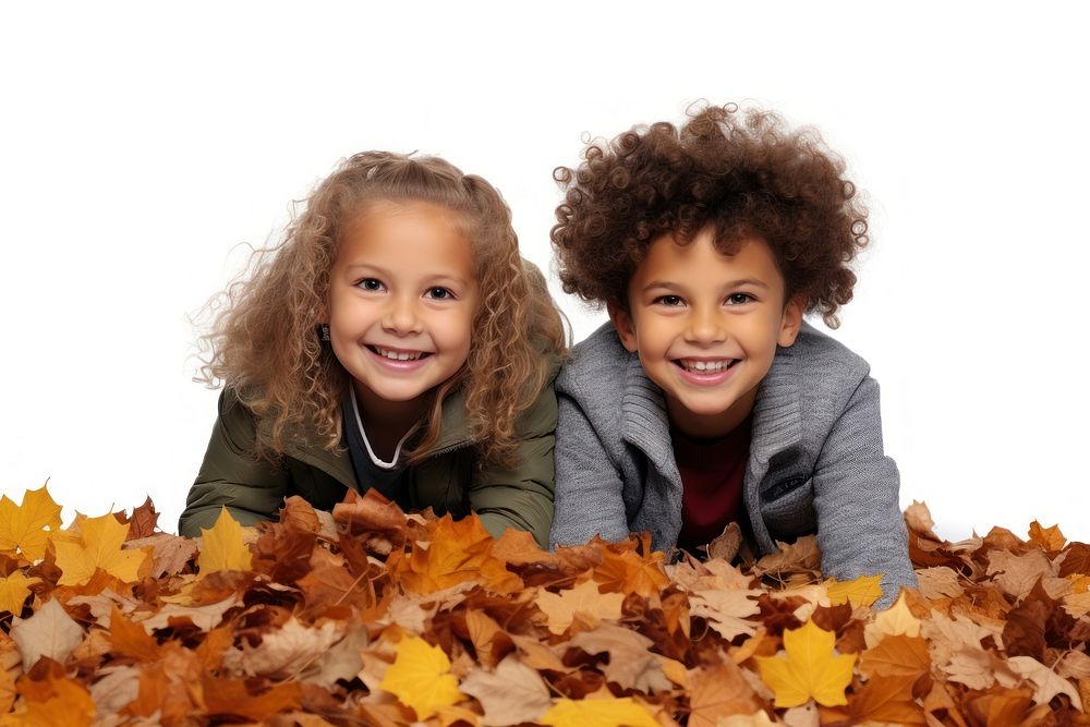 Child portrait autumn leaves. AI generated Image by rawpixel.
