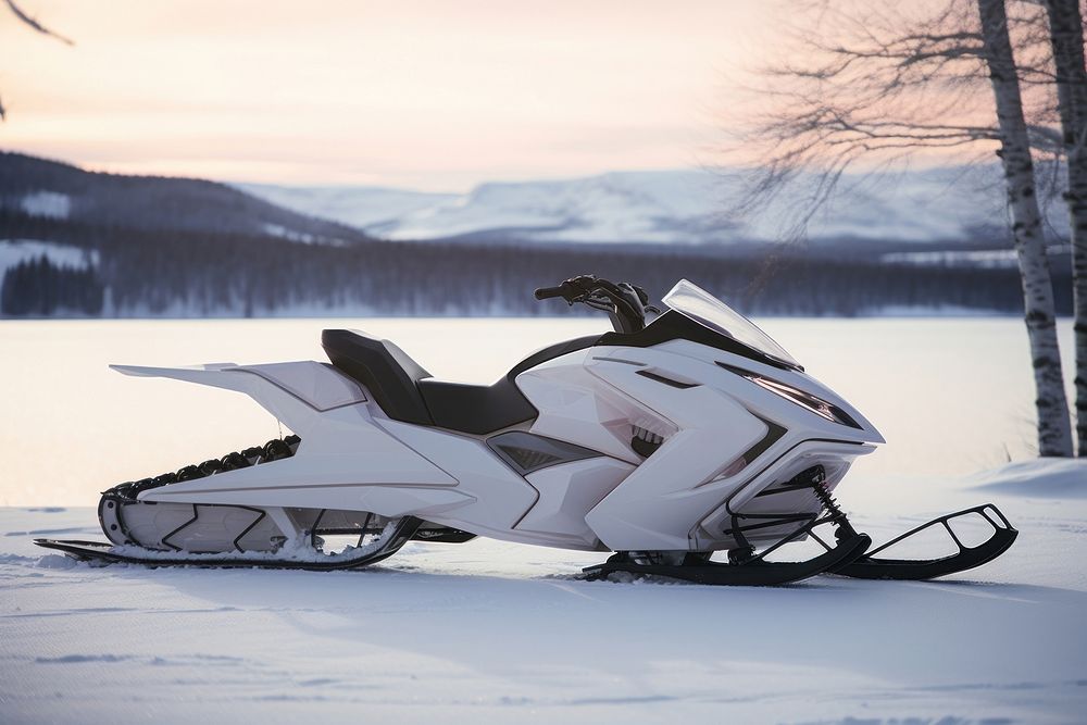 Snowmobile outdoors vehicle nature. AI generated Image by rawpixel.