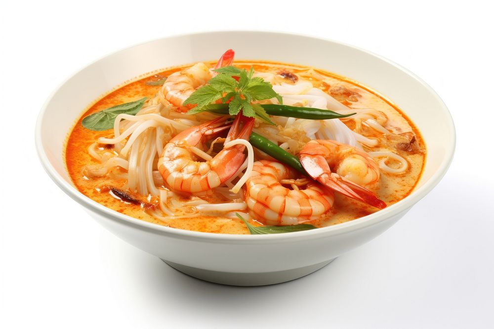 Soup noodle shrimp plate. AI generated Image by rawpixel.