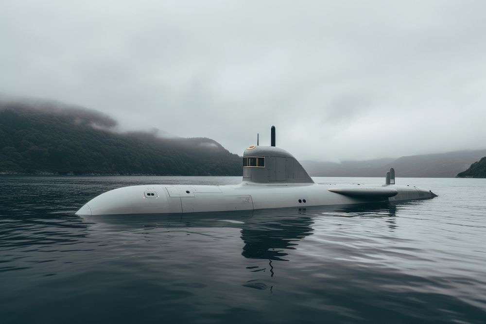 Submarine vehicle transportation underwater. AI generated Image by rawpixel.