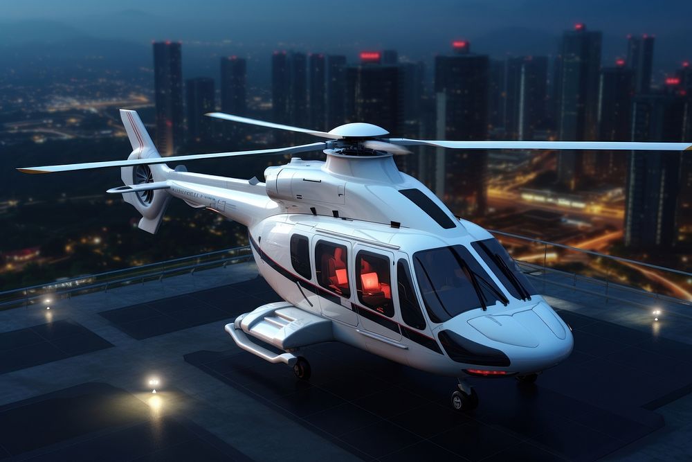 Helicopter aircraft outdoors vehicle. AI generated Image by rawpixel.