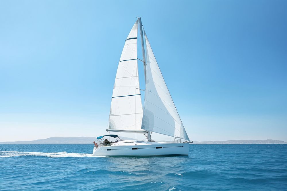 Boat sailboat vehicle sailing. AI generated Image by rawpixel.