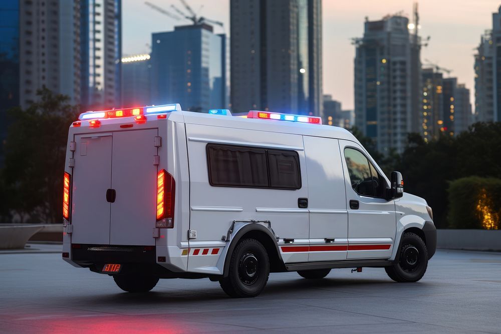 Ambulance vehicle truck city.