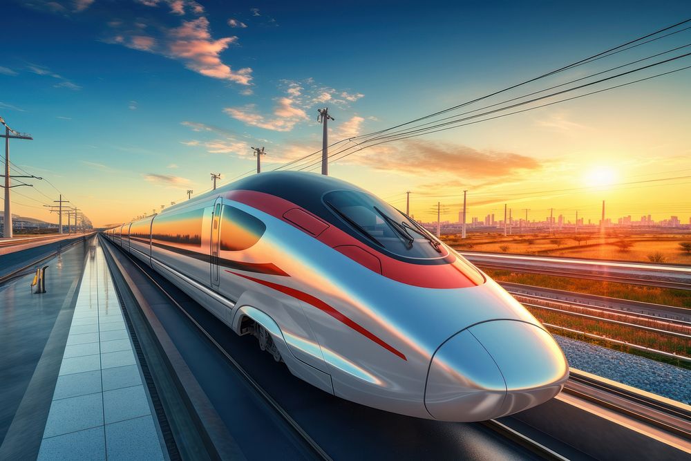 High-speed rail train, transportation. AI generated Image by rawpixel.