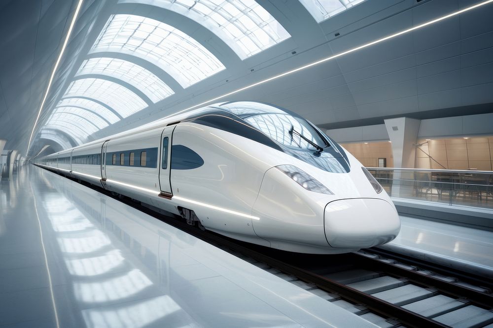 High-speed rail train, transportation. AI generated Image by rawpixel.