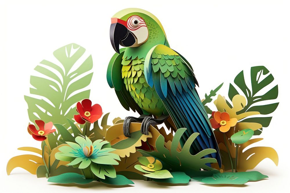 Parrot animal plant bird. AI generated Image by rawpixel.