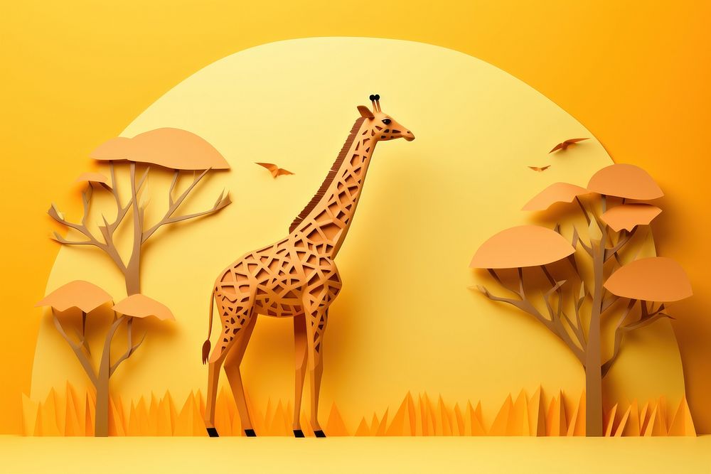 Giraffe wildlife outdoors savanna. AI generated Image by rawpixel.
