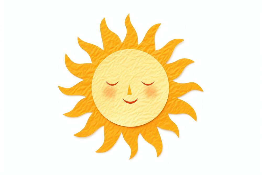 Sun sky white background anthropomorphic. AI generated Image by rawpixel.