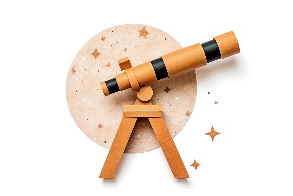 Telescope white background astronomy cosmetics. AI generated Image by rawpixel.