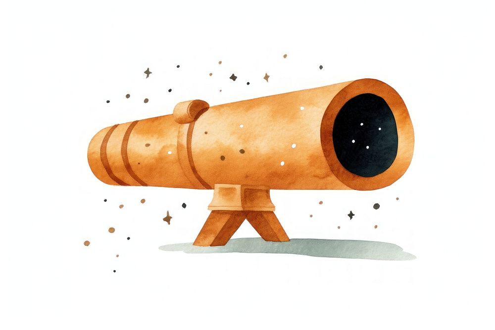 Telescope cannon white background binoculars. AI generated Image by rawpixel.