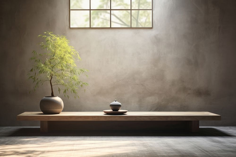 Furniture table light plant. AI | Premium Photo - rawpixel
