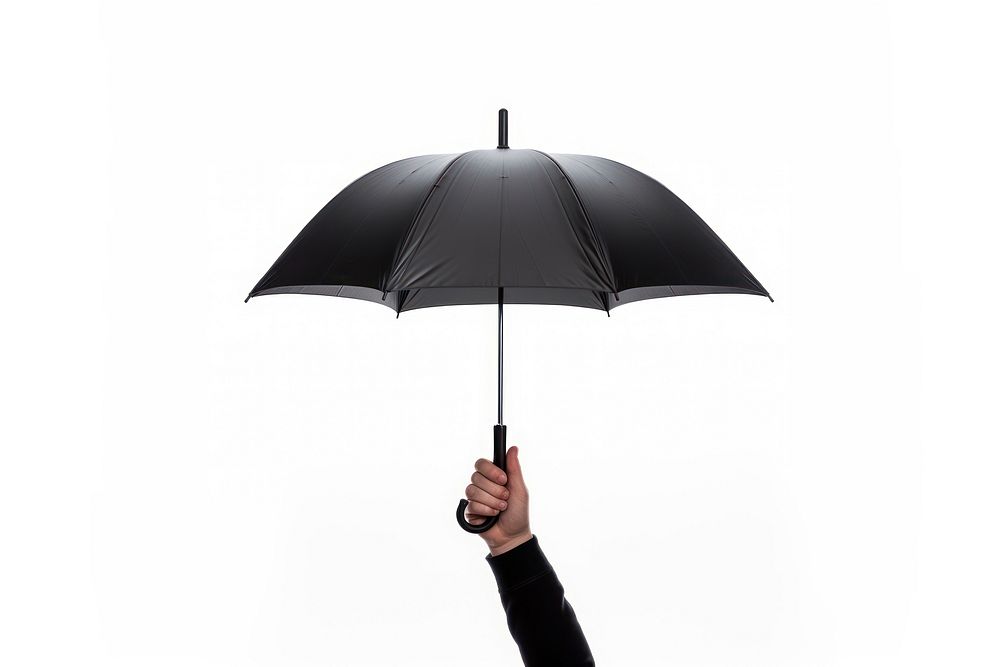 Umbrella person hand white background. AI generated Image by rawpixel.
