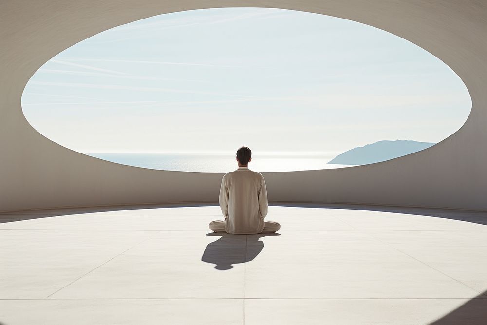 Adult contemplation spirituality cross-legged. AI generated Image by rawpixel.