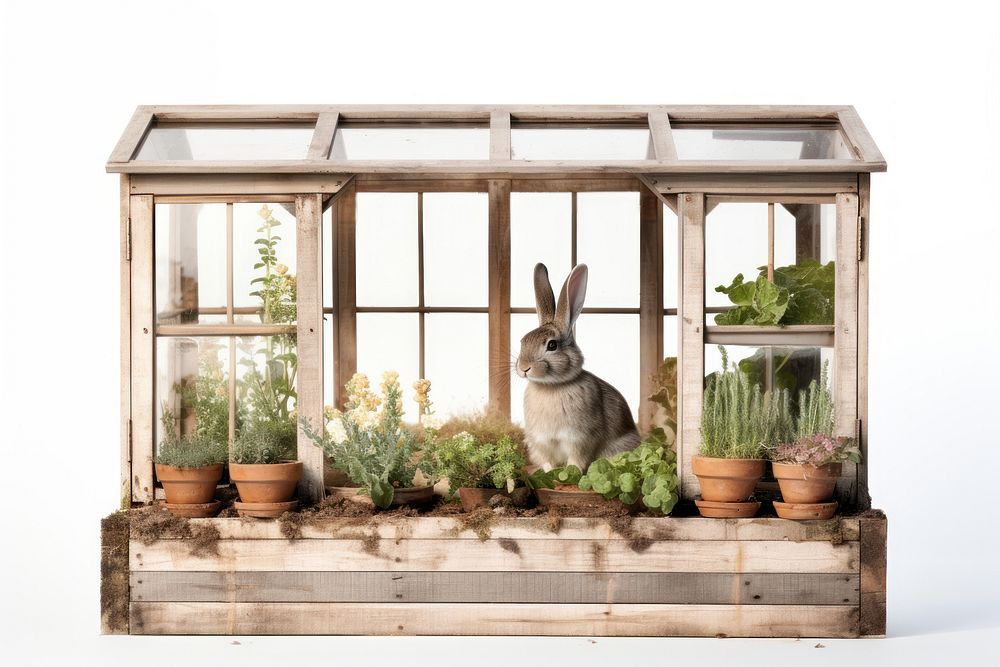Greenhouse mammal rabbit plant. AI generated Image by rawpixel.
