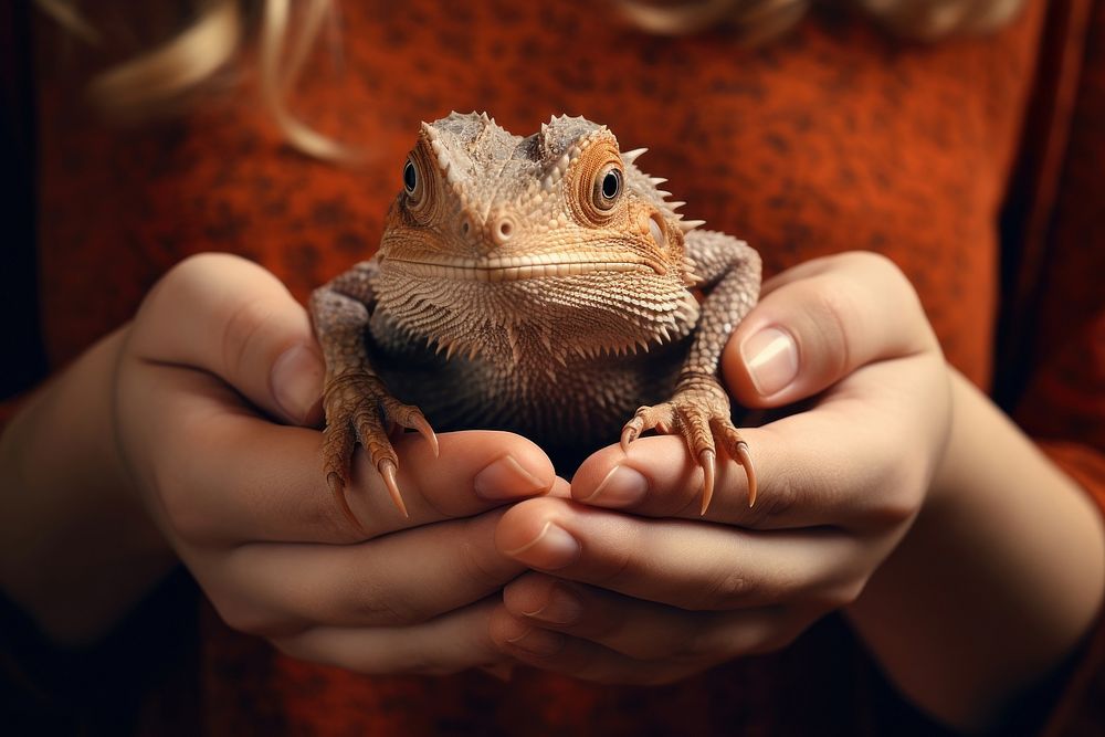 Hand reptile animal lizard. AI generated Image by rawpixel.