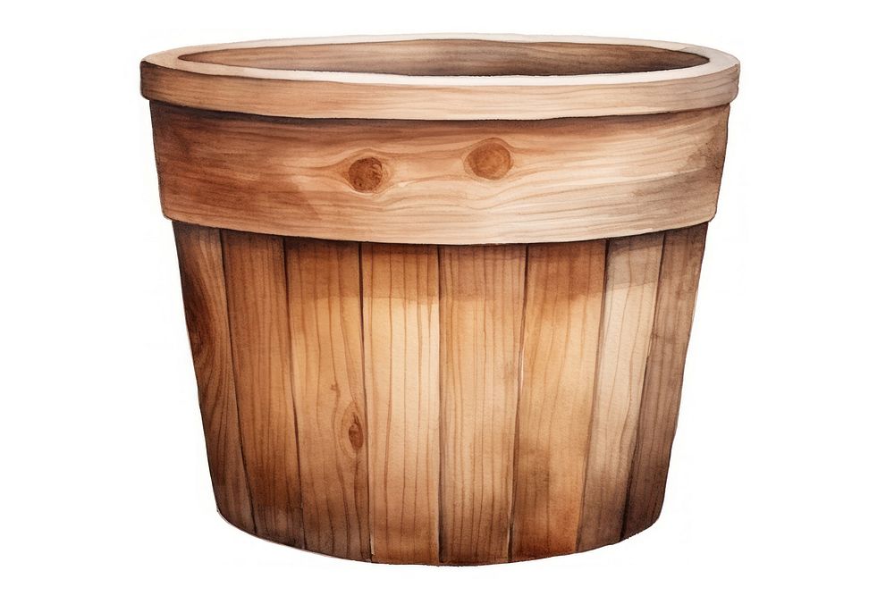 Flowerpot wood white background accessories. AI generated Image by rawpixel.
