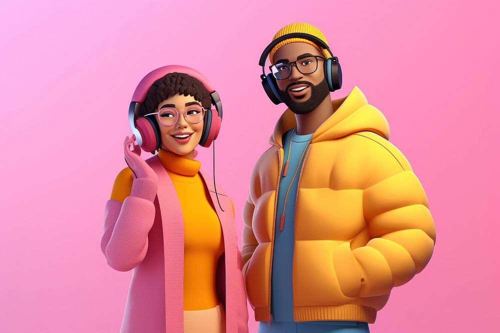 Headphones headset cartoon adult. AI generated Image by rawpixel.