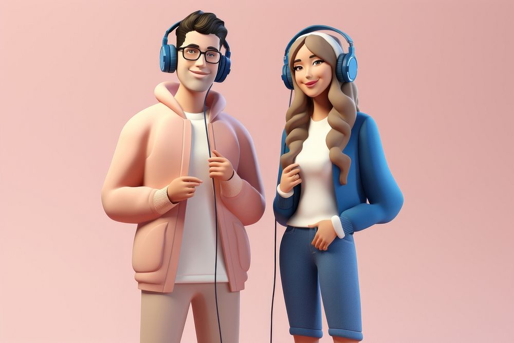 Headphones figurine adult women. AI generated Image by rawpixel.