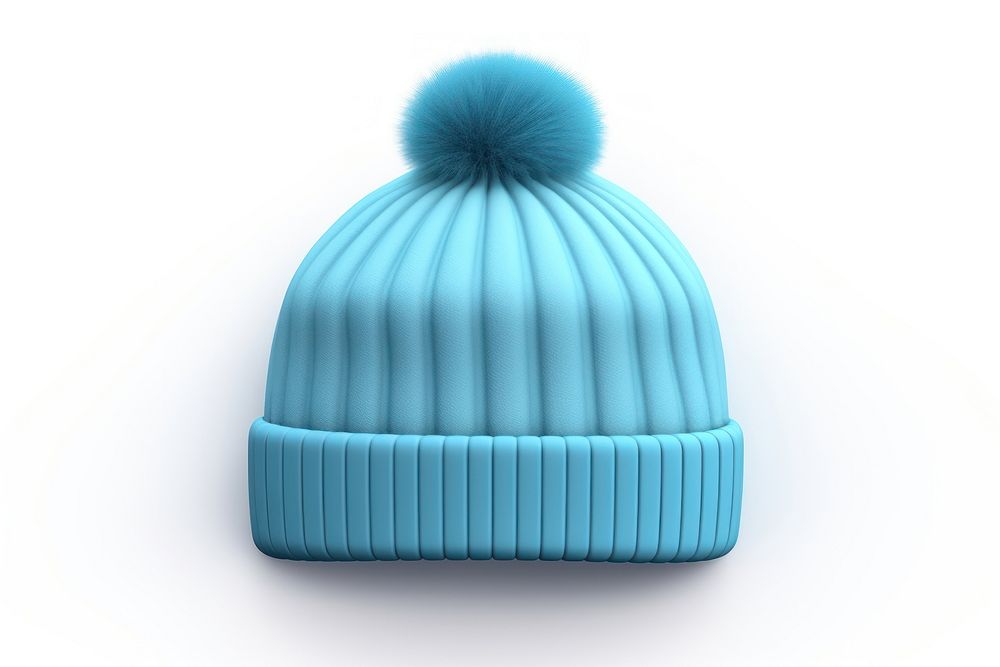 Turquoise winter cap white background. AI generated Image by rawpixel.
