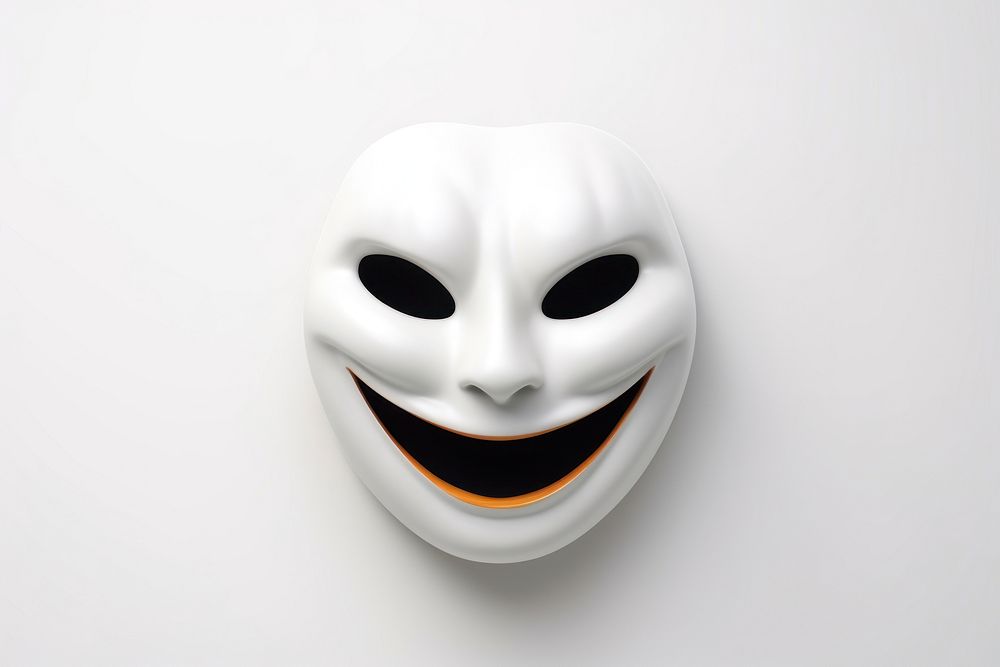 Mask white white background anthropomorphic. AI generated Image by rawpixel.