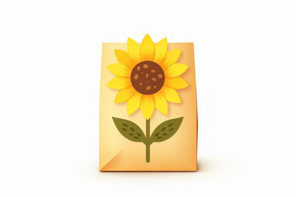 Sunflower plant white background anthropomorphic. AI generated Image by rawpixel.