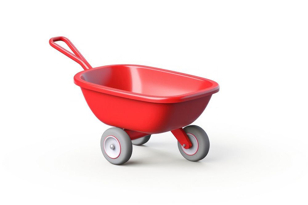 Wheelbarrow vehicle lawn white background. AI generated Image by rawpixel.