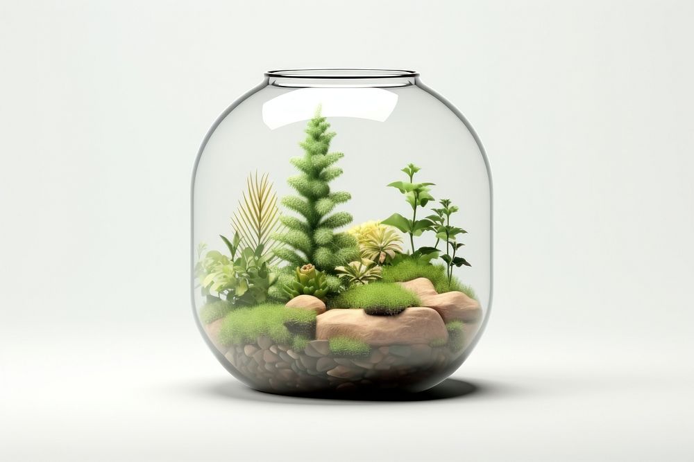 Aquarium plant jar transparent. 