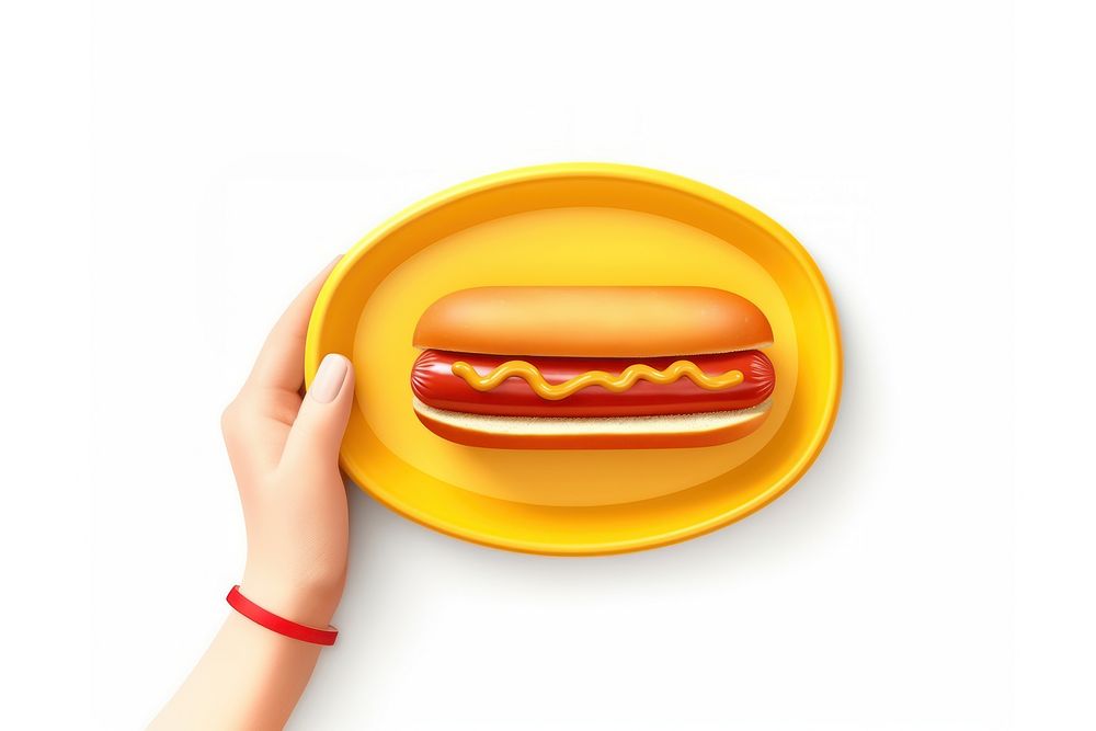 Cartoon plate food hand. AI generated Image by rawpixel.
