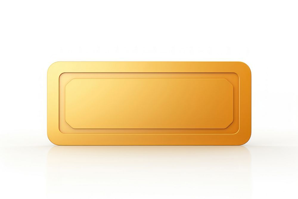 Gold text white background rectangle. 