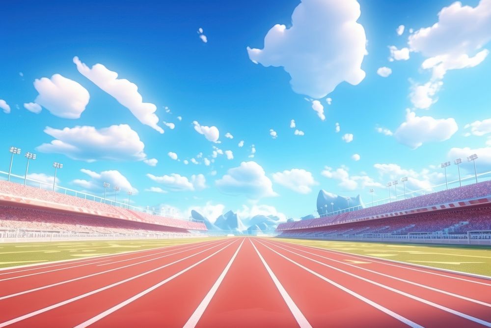 Outdoors running stadium sports. AI generated Image by rawpixel.