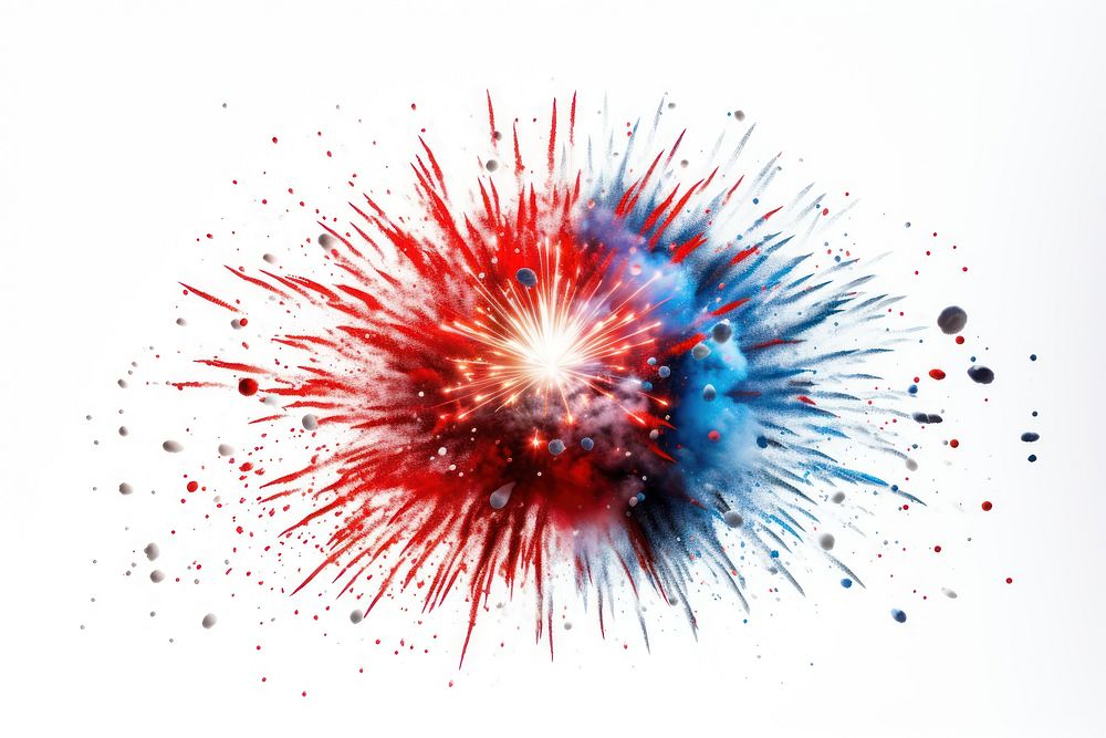 Fireworks white background celebration splattered. AI generated Image by rawpixel.