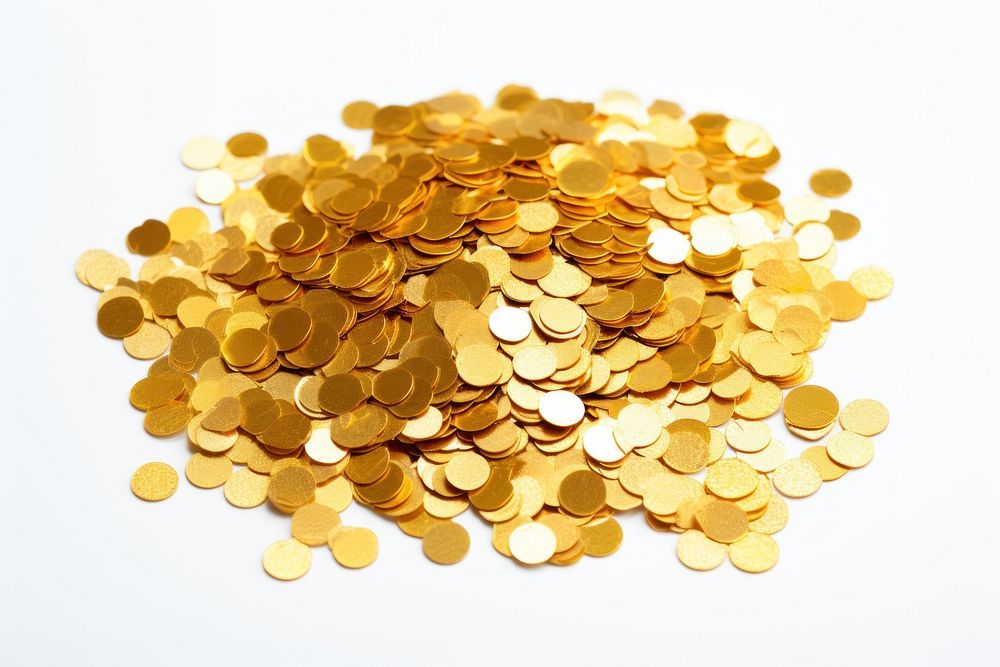 Gold confetti money coin. 